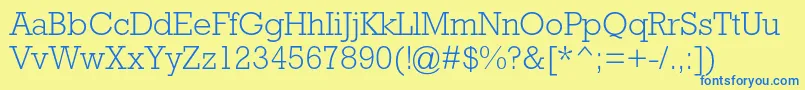 RockwellstdLight Font – Blue Fonts on Yellow Background