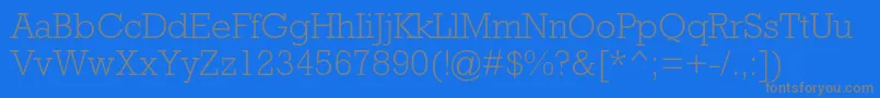 RockwellstdLight-Schriftart – Graue Schriften auf blauem Hintergrund