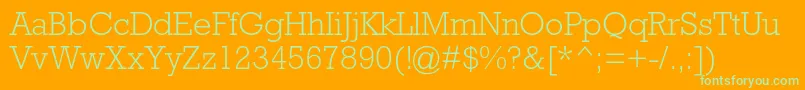 RockwellstdLight Font – Green Fonts on Orange Background