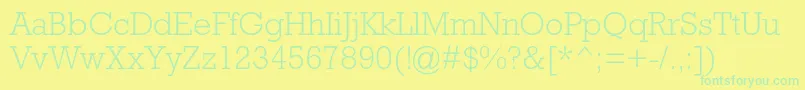 RockwellstdLight Font – Green Fonts on Yellow Background