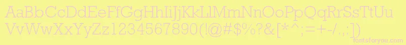 RockwellstdLight Font – Pink Fonts on Yellow Background