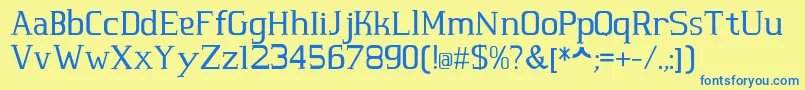 MarinhaRegular Font – Blue Fonts on Yellow Background