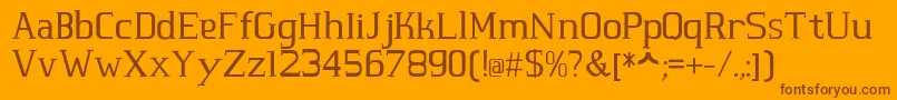 MarinhaRegular Font – Brown Fonts on Orange Background