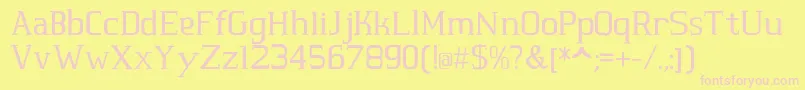 MarinhaRegular Font – Pink Fonts on Yellow Background