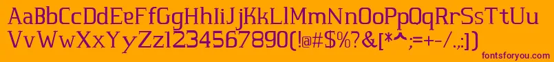 MarinhaRegular Font – Purple Fonts on Orange Background