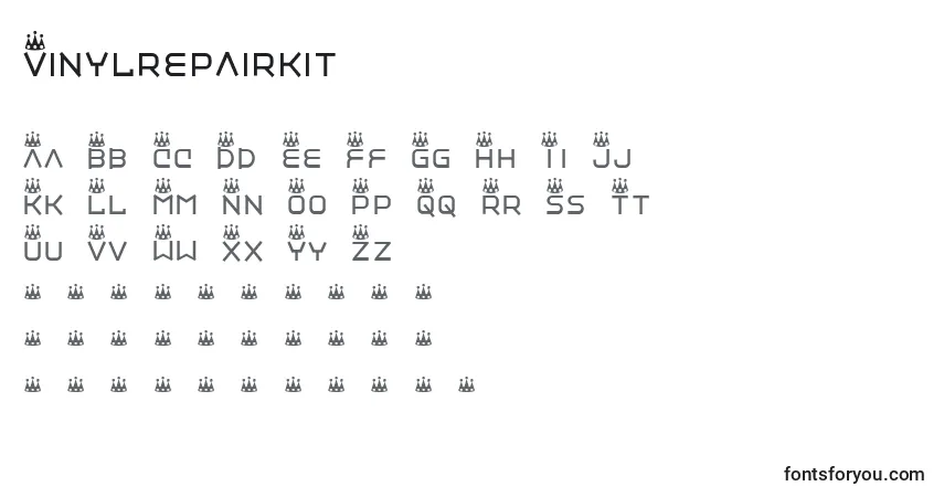 Schriftart Vinylrepairkit – Alphabet, Zahlen, spezielle Symbole