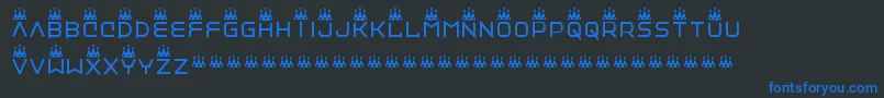 Vinylrepairkit-Schriftart – Blaue Schriften auf schwarzem Hintergrund