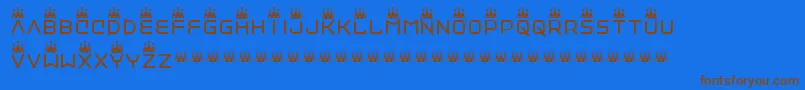 Vinylrepairkit Font – Brown Fonts on Blue Background