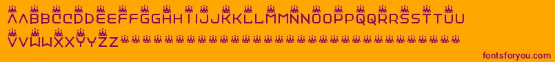 Vinylrepairkit-Schriftart – Violette Schriften auf orangefarbenem Hintergrund