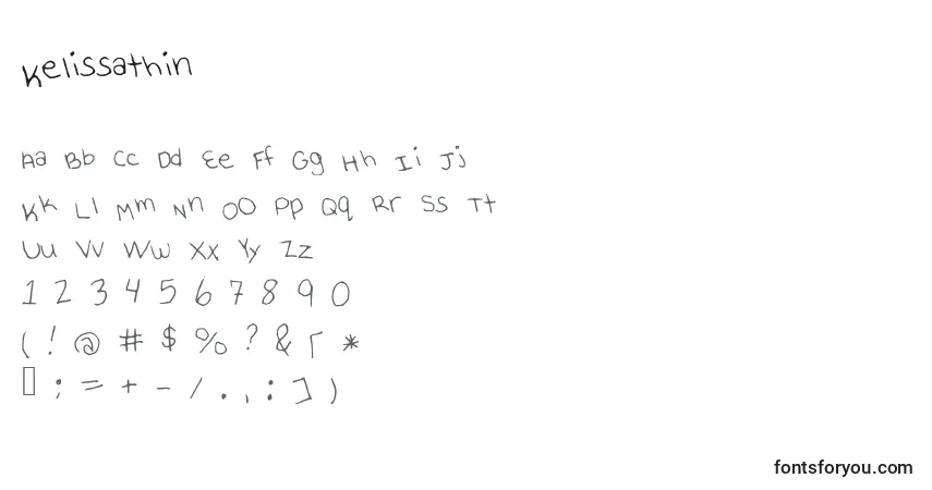 Schriftart Kelissathin – Alphabet, Zahlen, spezielle Symbole
