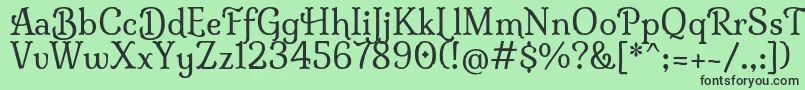 フォントMilongaRegular – 緑の背景に黒い文字