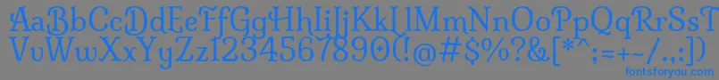 フォントMilongaRegular – 灰色の背景に青い文字