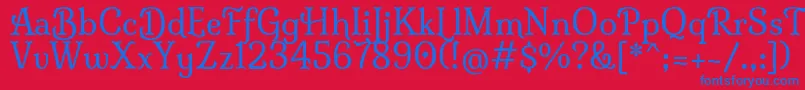 フォントMilongaRegular – 赤い背景に青い文字