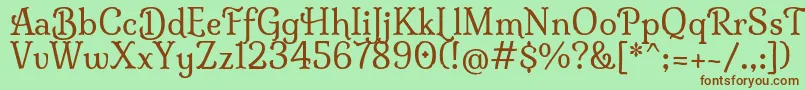 Шрифт MilongaRegular – коричневые шрифты на зелёном фоне