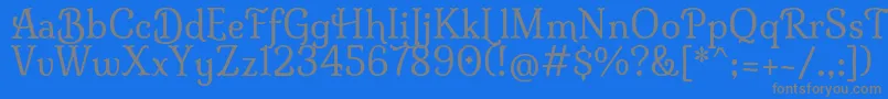 フォントMilongaRegular – 青い背景に灰色の文字