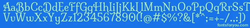 MilongaRegular Font – Green Fonts on Blue Background