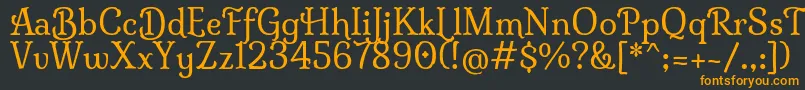 フォントMilongaRegular – 黒い背景にオレンジの文字