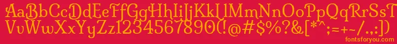 フォントMilongaRegular – 赤い背景にオレンジの文字