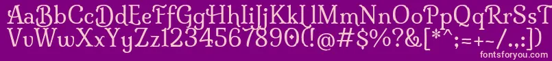 MilongaRegular-fontti – vaaleanpunaiset fontit violetilla taustalla