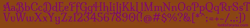 MilongaRegular Font – Purple Fonts on Brown Background