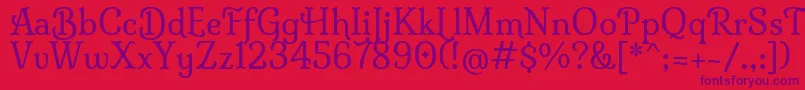 MilongaRegular Font – Purple Fonts on Red Background