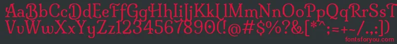 MilongaRegular Font – Red Fonts on Black Background