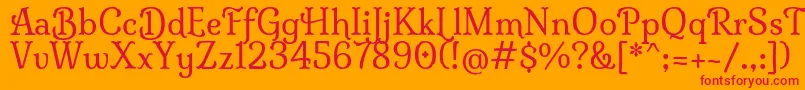 MilongaRegular-Schriftart – Rote Schriften auf orangefarbenem Hintergrund