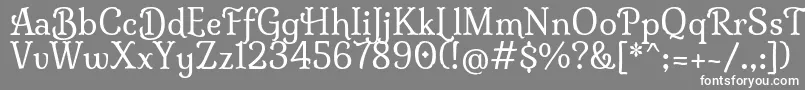 MilongaRegular-Schriftart – Weiße Schriften auf grauem Hintergrund