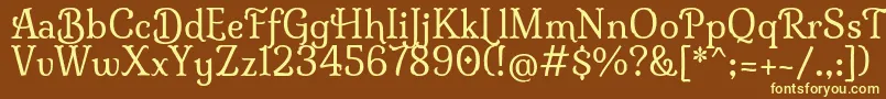 MilongaRegular Font – Yellow Fonts on Brown Background