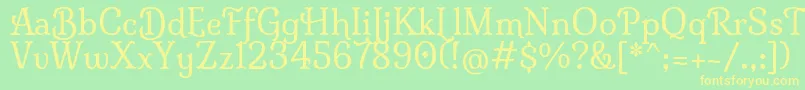 MilongaRegular Font – Yellow Fonts on Green Background