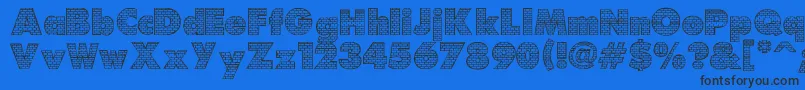 Brick-Schriftart – Schwarze Schriften auf blauem Hintergrund