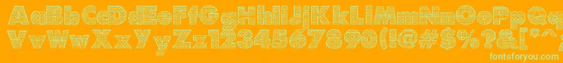 Brick Font – Green Fonts on Orange Background