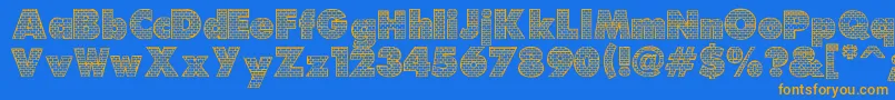 Police Brick – polices orange sur fond bleu