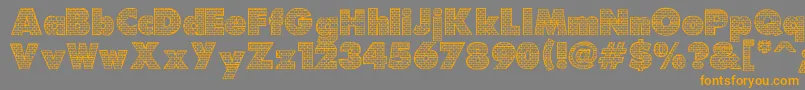 Brick-Schriftart – Orangefarbene Schriften auf grauem Hintergrund