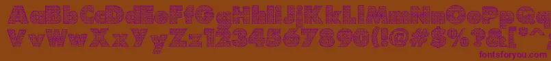 Brick-Schriftart – Violette Schriften auf braunem Hintergrund