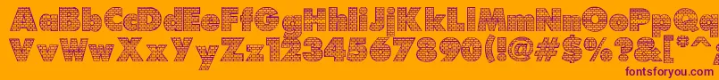 Brick-Schriftart – Violette Schriften auf orangefarbenem Hintergrund