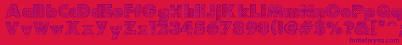 Brick Font – Purple Fonts on Red Background