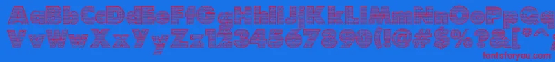 Brick-Schriftart – Rote Schriften auf blauem Hintergrund
