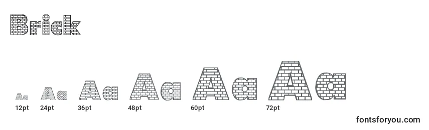 Größen der Schriftart Brick