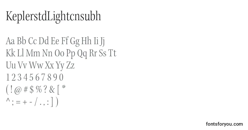 Шрифт KeplerstdLightcnsubh – алфавит, цифры, специальные символы