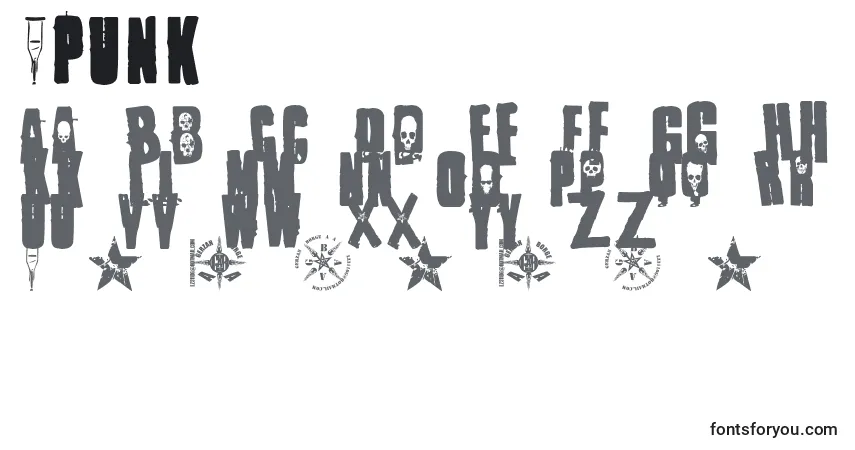 1Punk Font – alphabet, numbers, special characters