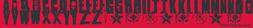 1Punk Font – Black Fonts on Red Background