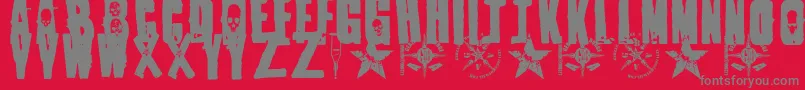 1Punk Font – Gray Fonts on Red Background