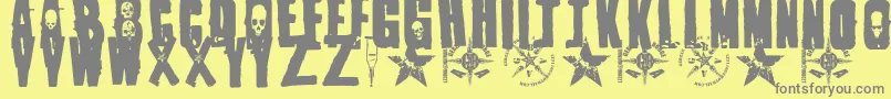 1Punk Font – Gray Fonts on Yellow Background