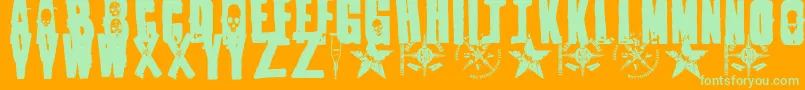 1Punk Font – Green Fonts on Orange Background