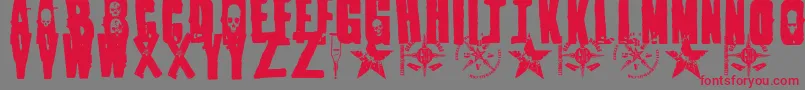 1Punk Font – Red Fonts on Gray Background