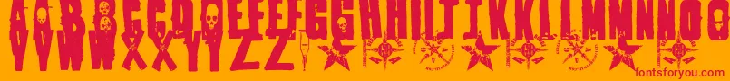 1Punk Font – Red Fonts on Orange Background