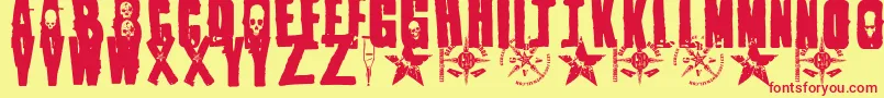 1Punk Font – Red Fonts on Yellow Background