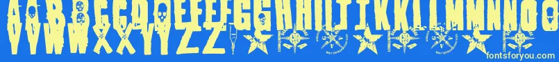 1Punk Font – Yellow Fonts on Blue Background