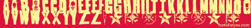 1Punk Font – Yellow Fonts on Red Background